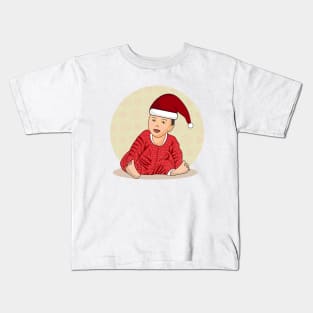 Cute baby wearing Santa claus clothes Kids T-Shirt